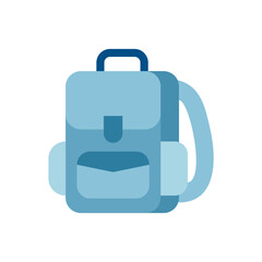 Vector illustration of a school bag on a white background. School theme icon with flat style