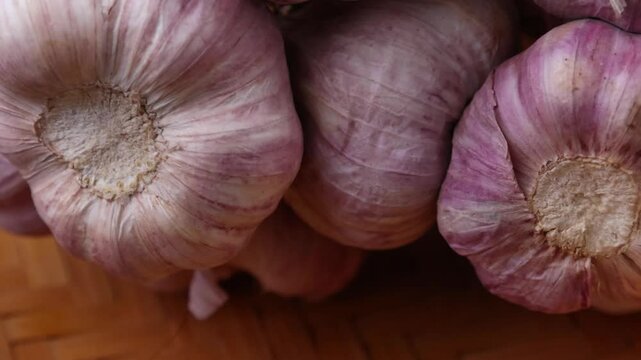 Dried garlic in a basket