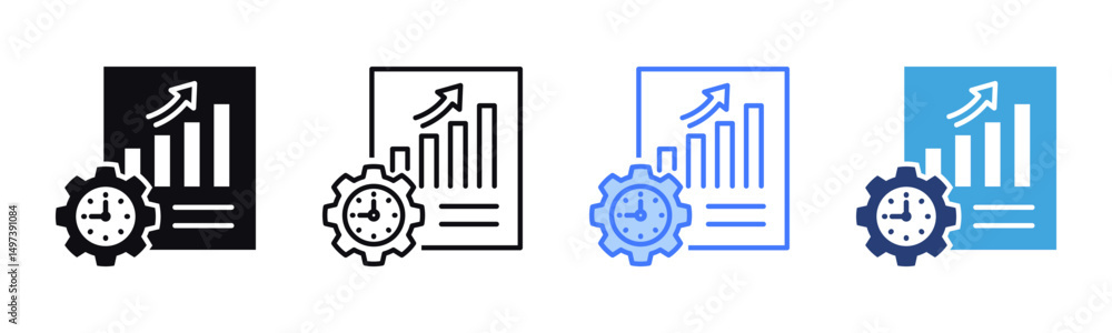 Poster Efficiency icon sheet multiple style collection