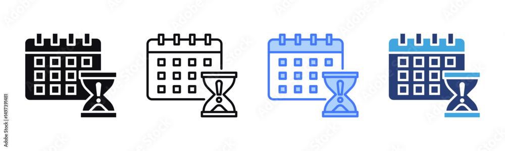 Poster Deadline icon sheet multiple style collection