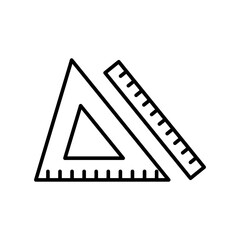 Vector illustration of a ruler on a white background. School theme icon with line style