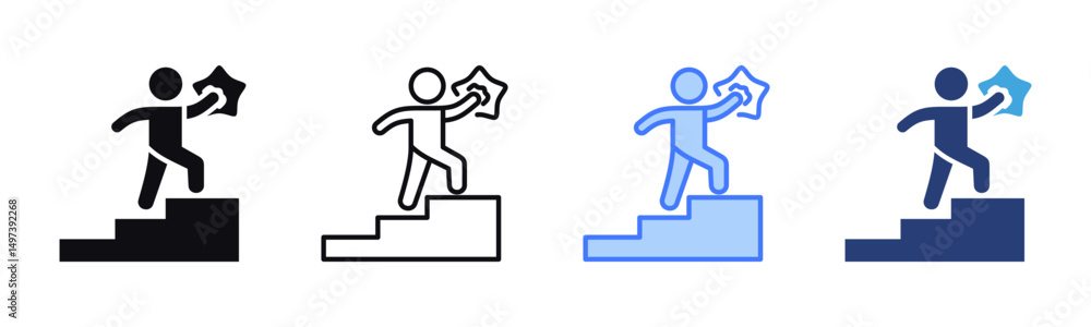 Poster Accomplish icon sheet multiple style collection