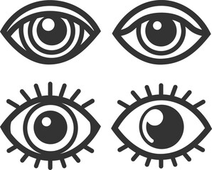 High quality eye icons pack single vector graphic
