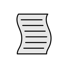 Vector illustration of a paper on a white background. School theme icon with solid line style