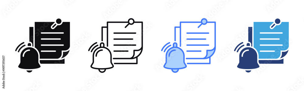 Poster reminder icon sheet multiple style collection