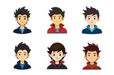 Color Avatar Icon Set Template – Vector Illustration
