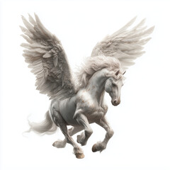Fototapeta premium Majestic Winged Horse - A Mythical Creature , isolated on white background png