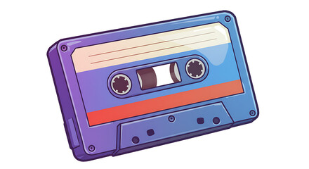 Obraz premium Cartoon Cassette Tape Illustration