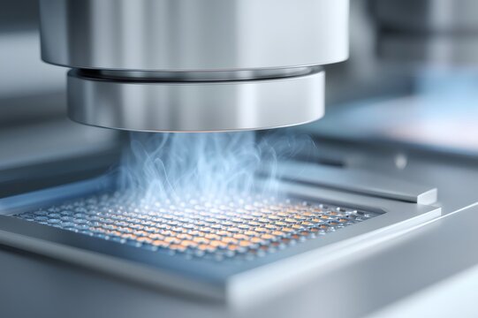 Laboratory equipment analyzing samples with cold vapor atomic absorption spectroscopy