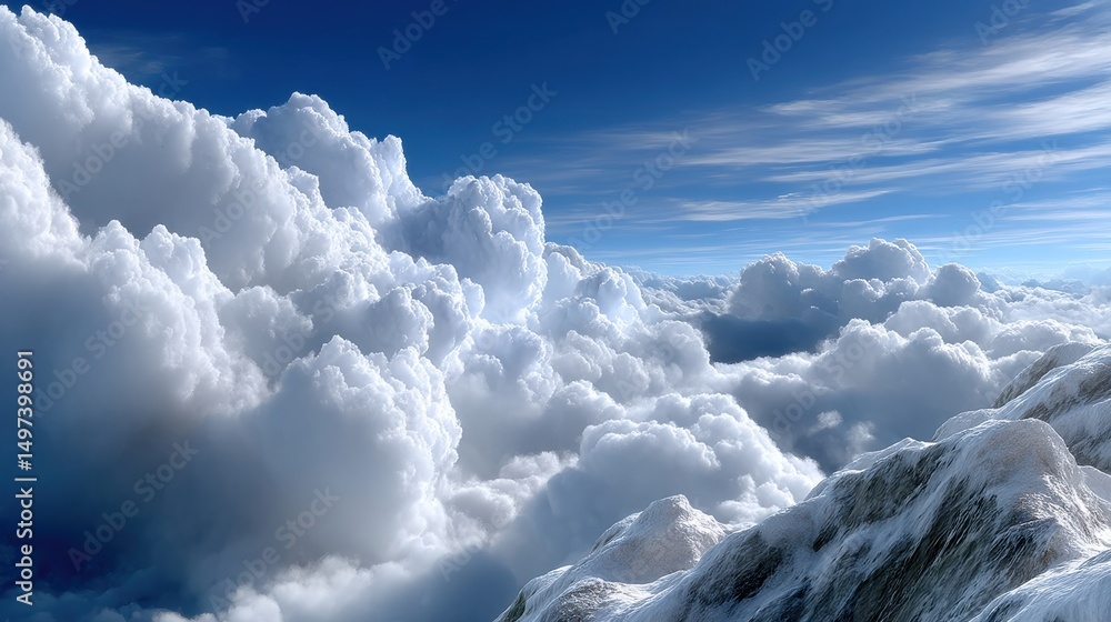 Poster the sky is filled with clouds and the sun is shining through them