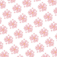 seamless pattern with pink flowers