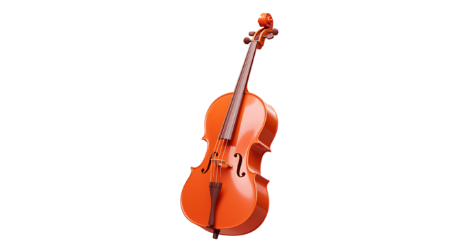 Orange cello on white background - Powered by Adobe
