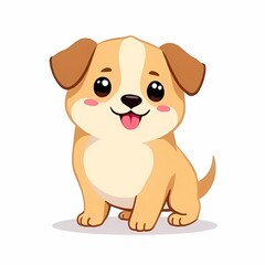 Fototapeta premium Adorable Puppy Illustration Cute Dog Cartoon Character