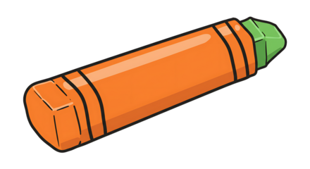 Orange and Green Crayon