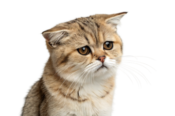Adorable Scottish Fold Cat with Sad Expression A Close-Up Portrait