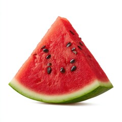 Watermelon slice on white background
