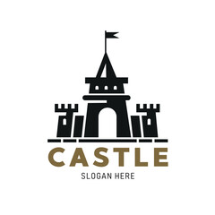 Naklejka premium Castle sign template design.