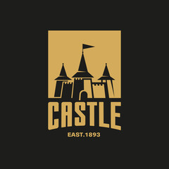 Castle sign template design.