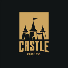 Castle sign template design.