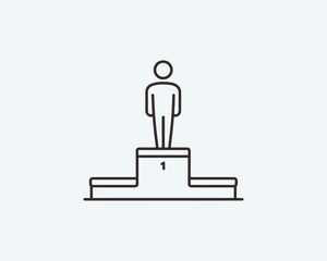 Fototapeta premium Podium award outline logo icon symbol vector illustration