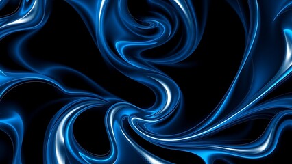 Geometric Fractal Marble - Electric Blue & Silver Patterns for Hypnotic Digital Art