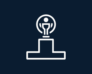 Podium award outline logo icon symbol vector illustration