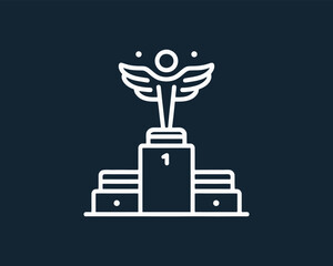 Podium award outline logo icon symbol vector illustration