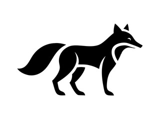 Stylish black and white fox logo design. Bold, symmetrical logo featuring three stylized fox heads.