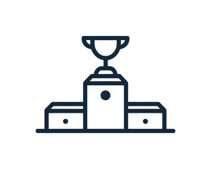 Podium award outline logo icon symbol vector illustration