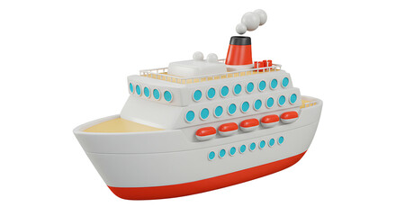 Obraz premium Cruise ship illustration isolated