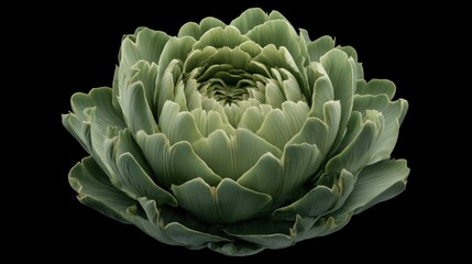 Obraz premium Close-up shot of a captivating artichoke flower head against dark backdrop