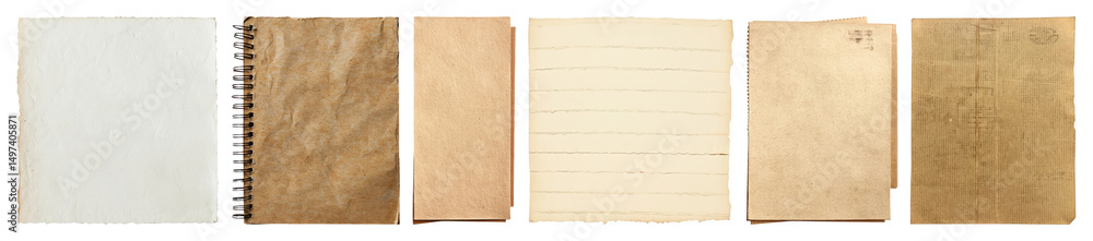 Poster png variety of textured notebooks displayed, element set on transparent background