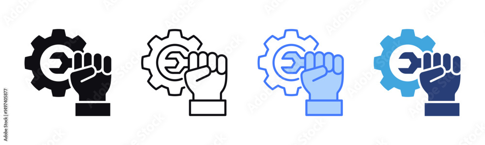 Poster Technical Skills icon sheet multiple style collection