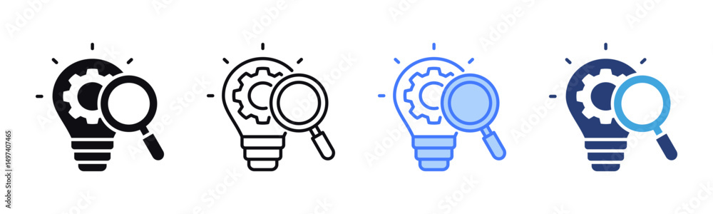 Poster Research And Development icon sheet multiple style collection