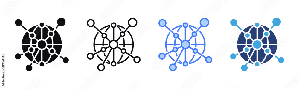 Poster connectivity icon sheet multiple style collection