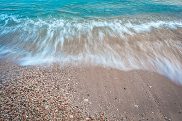 Romantic Sunset over Adriatic Sea in Sutomore, Montenegro – Summer Travel, Vacation, and Beach Relaxation Scene