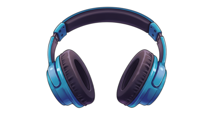 Blue Headphones Illustration