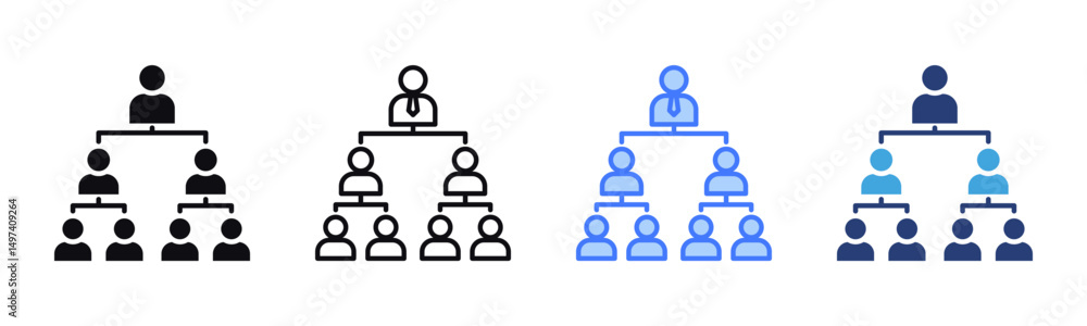 Poster Organization Structure icon sheet multiple style collection