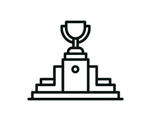 Trophy cup outline icon with sharp lines