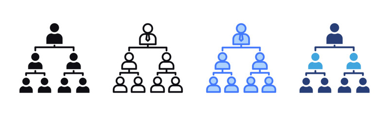 Organization Structure icon sheet multiple style collection