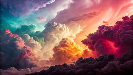 Fototapeta premium Vibrant Abstract Cloud Swirls in Surreal Dreamlike Digital Art