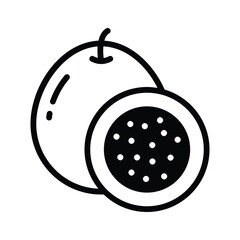 A trendy glyph icon of passion fruit, easy to edit