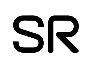 Modern Minimalist Logo Design of "SR" .Clean, bold, and contemporary logo featuring the initials "SR".