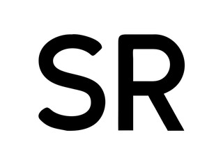 Modern Minimalist Logo Design of "SR" .Clean, bold, and contemporary logo featuring the initials "SR".