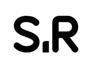 Modern Minimalist Logo Design of "SR" .Clean, bold, and contemporary logo featuring the initials "SR".