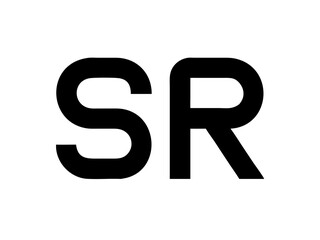 Modern Minimalist Logo Design of "SR" .Clean, bold, and contemporary logo featuring the initials "SR".