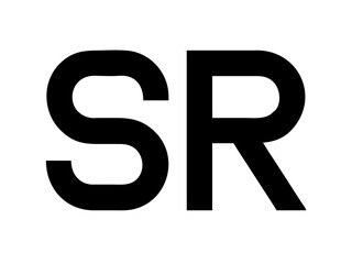 Modern Minimalist Logo Design of "SR" .Clean, bold, and contemporary logo featuring the initials "SR".