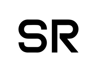 Modern Minimalist Logo Design of "SR" .Clean, bold, and contemporary logo featuring the initials "SR".