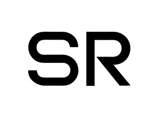 Modern Minimalist Logo Design of "SR" .Clean, bold, and contemporary logo featuring the initials "SR".
