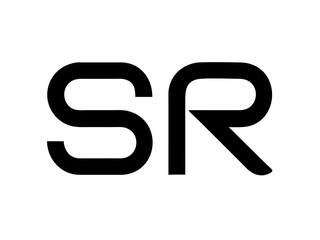 Modern Minimalist Logo Design of "SR" .Clean, bold, and contemporary logo featuring the initials "SR".